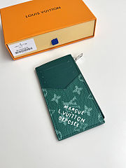 Louis Vuitton Coin Card Holder Monogram Eclipse Lagoon Blue 14.5x1x8cm - 3