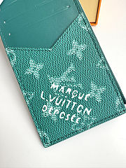 Louis Vuitton Coin Card Holder Monogram Eclipse Lagoon Blue 14.5x1x8cm - 2