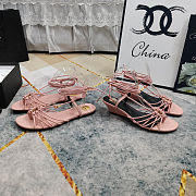 YSL flat strappy sandals pink - 2