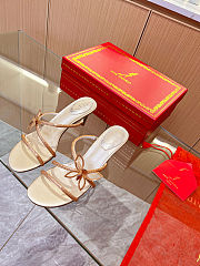 Shimmering Crystal Rhinestone Spool Heel Sandals for Elegant Evenings 8cm - 1