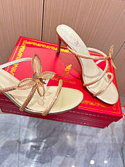 Shimmering Crystal Rhinestone Spool Heel Sandals for Elegant Evenings 8cm - 6