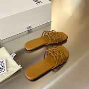 LOEWE Petal Anagram leather slides brown - 4