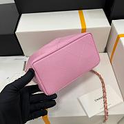 CHANEL Lambskin Resin Quilted Small Bucket Bag Pink 17*16*7cm - 6