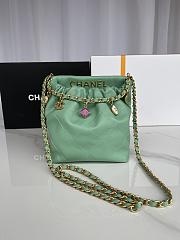 Chanel Lambskin Resin Gold Tone Metal 'Light Green' 17x16x7cm - 1