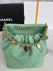 Chanel Lambskin Resin Gold Tone Metal 'Light Green' 17x16x7cm - 4
