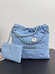 CHANEL 22 SMALL HANDBAG DENIM 39cm - 6