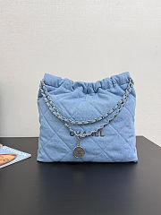 CHANEL 22 SMALL HANDBAG DENIM 39cm - 5