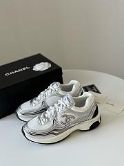 CHANEL MILTICOLOR LOGO SILVER SNEAKERS - 1