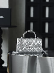 Chanel Classic Flap Metallic Silver 18x11x6.5cm - 1