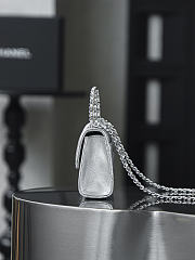Chanel Classic Flap Metallic Silver 18x11x6.5cm - 6