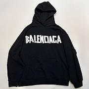 Silver printed hooded sweatshirt, loose fit, unisex, black - 1