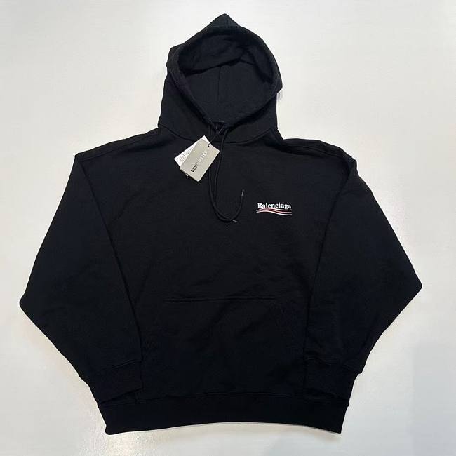 Coke letter print hooded sweatshirt loose fit unisex black - 1