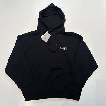Coke letter print hooded sweatshirt loose fit unisex black