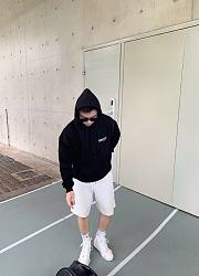 Coke letter print hooded sweatshirt loose fit unisex black - 5