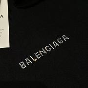 Loose fit hooded sweatshirt with rhinestone lettering, unisex style, black - 6