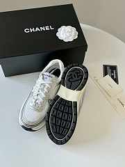 CHANEL MILTICOLOR LOGO SILVER SNEAKERS - 3