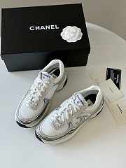 CHANEL MILTICOLOR LOGO SILVER SNEAKERS - 6