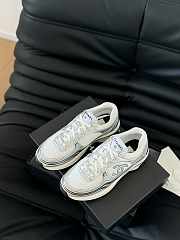 CHANEL MILTICOLOR LOGO SILVER SNEAKERS - 4