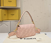 Fendi Baguette Pink FF Canvas Bag size 28x6.5x13.5cm - 6