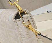 Fendi Baguette White FF Canvas Bag size 28x6.5x13.5cm - 6