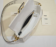 Fendi Baguette White FF Canvas Bag size 28x6.5x13.5cm - 4