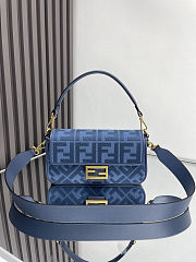 Fendi Baguette Blue FF Canvas Bag size 28x6.5x13.5cm - 1
