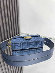 Fendi Baguette Blue FF Canvas Bag size 28x6.5x13.5cm - 2