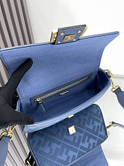 Fendi Baguette Blue FF Canvas Bag size 28x6.5x13.5cm - 6