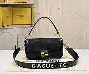 Fendi Baguette Black FF Canvas Bag size 28x6.5x13.5cm - 1