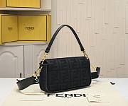 Fendi Baguette Black FF Canvas Bag size 28x6.5x13.5cm - 5