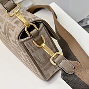 Fendi Baguette Brown FF Canvas Bag size 28x6.5x13.5cm - 3