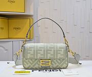 Fendi Baguette Green FF Canvas Bag size 28x6.5x13.5cm - 1