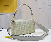 Fendi Baguette Green FF Canvas Bag size 28x6.5x13.5cm - 5