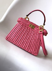 Fendi Women Peekaboo ISeeU Petite Pink Padded Calfskin Leather Bag size 20cm - 1