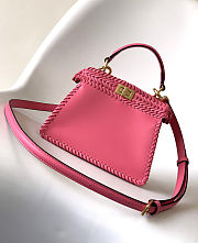 Fendi Women Peekaboo ISeeU Petite Pink Padded Calfskin Leather Bag size 20cm - 6