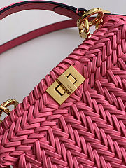 Fendi Women Peekaboo ISeeU Petite Pink Padded Calfskin Leather Bag size 20cm - 2