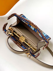 Fendi Peekaboo Mini crossbody bag in blue-brown color size 27 cm - 5