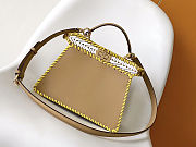 Fendi Peekaboo Mini crossbody bag in brown - yellow color size 27 cm - 5