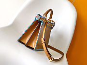 Fendi Peekaboo Mini crossbody bag in brown - blue color size 27 cm - 6