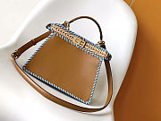 Fendi Peekaboo Mini crossbody bag in brown - blue color size 27 cm - 5