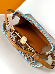 Fendi Peekaboo Mini crossbody bag in brown - blue color size 27 cm - 2