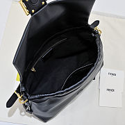Fendi Mamma Baguette Black nappa leather bag size 26,5x8,5x18cm - 6