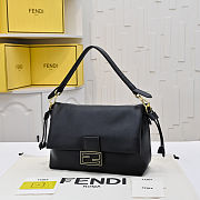 Fendi Mamma Baguette Black nappa leather bag size 26,5x8,5x18cm - 2