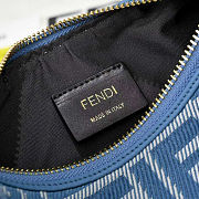 Fendi Fendigraphy Mini Hobo Bag in blue denim-effect FF jacquard size 20cm - 2