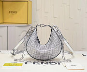 Fendi Fendigraphy Mini Hobo Bag in blue denim-effect FF jacquard size 16.5x14x5 cm - 1