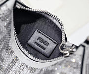 Fendi Fendigraphy Mini Hobo Bag in blue denim-effect FF jacquard size 16.5x14x5 cm - 6