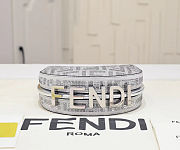 Fendi Fendigraphy Mini Hobo Bag in blue denim-effect FF jacquard size 16.5x14x5 cm - 5