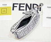 Fendi Fendigraphy Mini Hobo Bag in blue denim-effect FF jacquard size 16.5x14x5 cm - 2