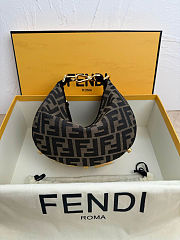 Fendi Fendigraphy Mini Hobo Black in blue denim-effect FF jacquard size 20cm - 6