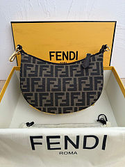 Fendi Fendigraphy Mini Hobo Black in blue denim-effect FF jacquard size 20cm - 4